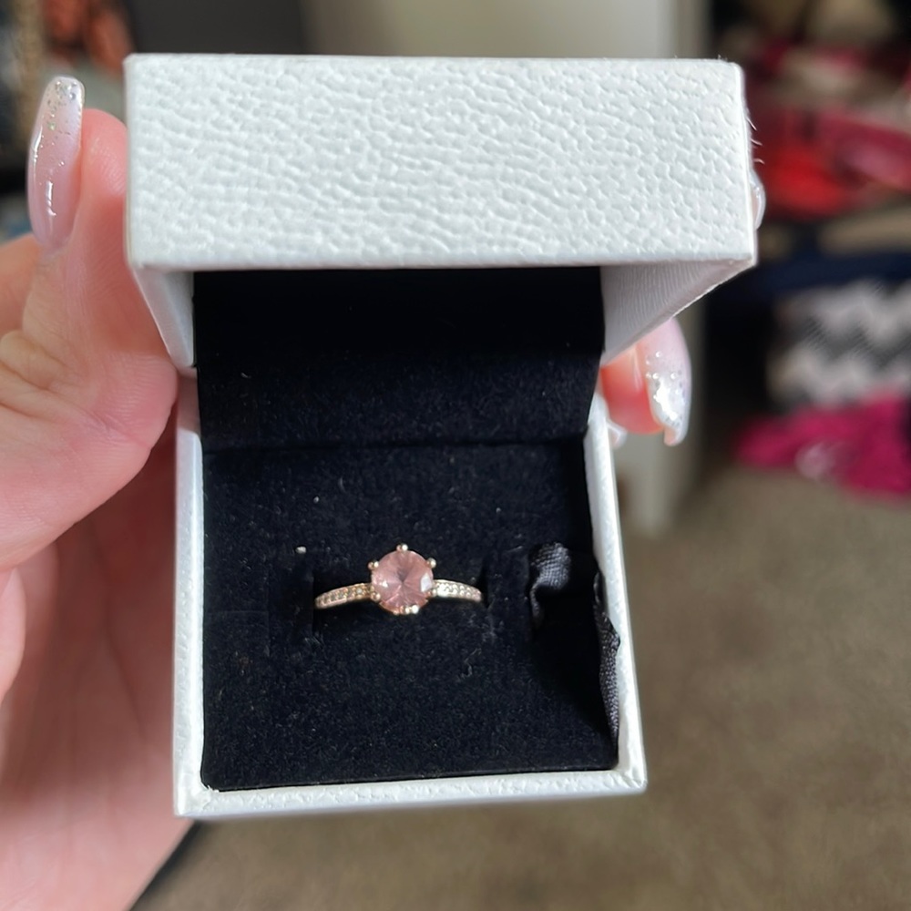 Rose gold Pandora crown ring